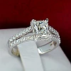 18k Gold Engagement Ring with GIA Certified Emerald Diamond - model i1859
