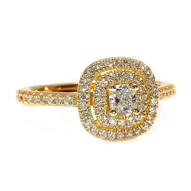 Anello di fidanzamento i1903 in oro con diamanti incolori - GIA 0,30 ct - 0,40 ct