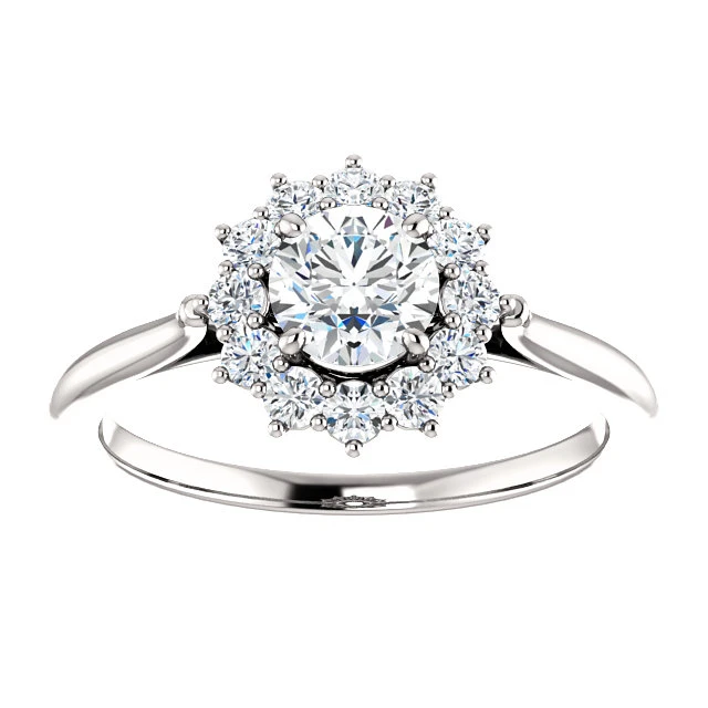 GIA certified Round Diamond Gold Engagement Ring - model i71606