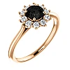 Bague de fiançailles en or avec diamant noir et diamants - modèle i71606
