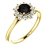 Bague de fiançailles en or avec diamant noir et diamants - modèle i71606