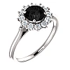 Bague de fiançailles en or avec diamant noir et diamants - modèle i71606