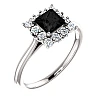 Bague de fiançailles en or avec diamant noir et diamants - modèle i71606
