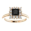 Bague de fiançailles en or avec diamant noir et diamants - modèle i71606