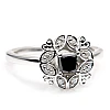 Anillo de compromiso de oro con diamante negro princesa y diamantes - modelo i72000