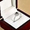 Anillo de compromiso de oro con diamante negro princesa y diamantes - modelo i72000