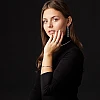 Anillo de compromiso de oro con diamante negro princesa y diamantes - modelo i72000