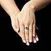 Anillo de compromiso de oro con diamante negro princesa y diamantes - modelo i72000