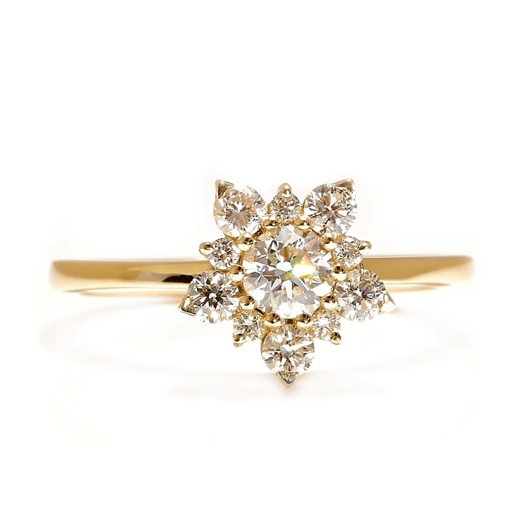 Snowflake model engagement ring i740DIDI in Gold with Diamonds - GIA 0.30ct - 0.40ct