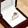 Bague de fiançailles en or avec diamant noir et diamants - modèle i030