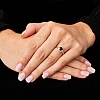 Bague de fiançailles en or avec diamant noir et diamants - modèle i030
