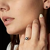 Bague de fiançailles en or avec diamant noir et diamants - modèle i030