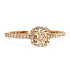 Anello di fidanzamento con pavé di diamanti in oro 18 carati e diamante taglio cushion certificato GIA - modello i1420