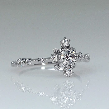 Anello di fidanzamento con pavé di diamanti in oro 18 carati con taglio brillante certificato GIA - modello i1509