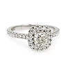 Anello di fidanzamento con pavé di diamanti in oro 18 carati e diamante taglio cushion certificato GIA - modello i1905