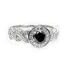Anillo de compromiso de oro con diamante negro y diamantes - modelo i2675