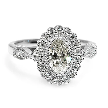 Vintage i2938DovDi Gold-Verlobungsring mit ovalem Diamant – GIA 0,50 ct – 0,70 ct