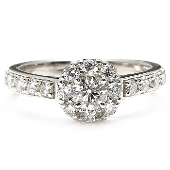 Anello di fidanzamento in oro 18 carati con diamante taglio brillante certificato GIA - modello i3923