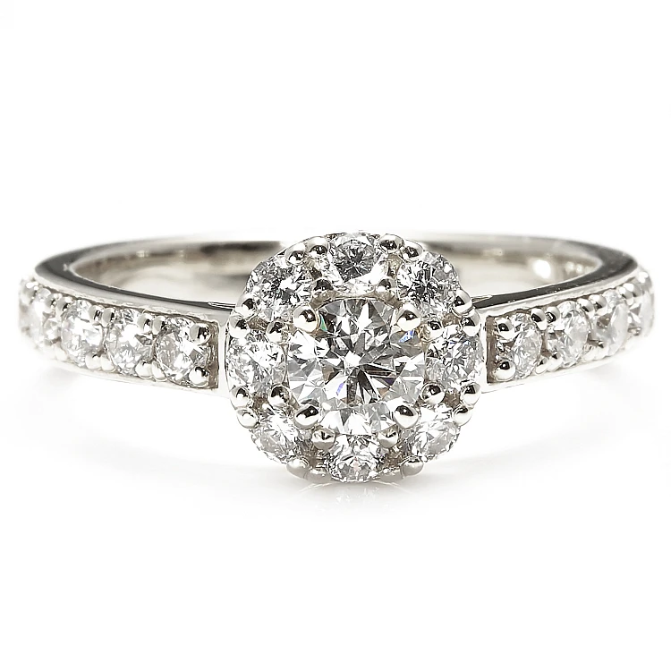 Anello di fidanzamento in oro 18 carati con diamante taglio brillante certificato GIA - modello i3923