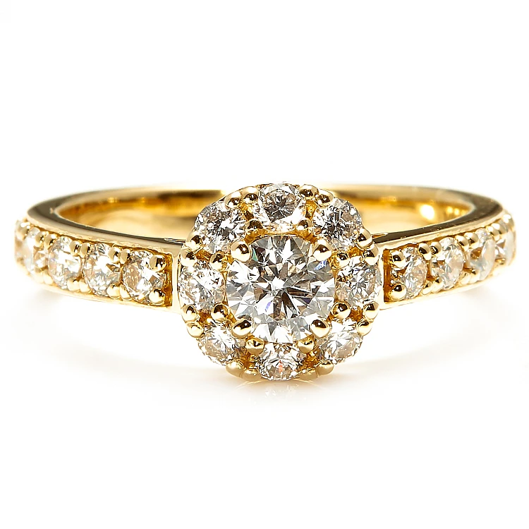 Anello di fidanzamento in oro 18 carati con diamante taglio brillante certificato GIA - modello i3923