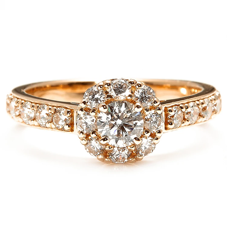 Anello di fidanzamento in oro 18 carati con diamante taglio brillante certificato GIA - modello i3923