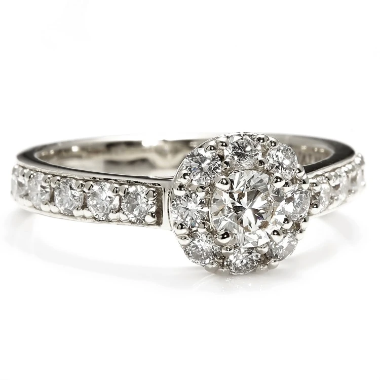 Anello di fidanzamento in oro 18 carati con diamante taglio brillante certificato GIA - modello i3923