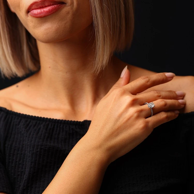 Anello di fidanzamento in platino stile Tiffany con diamante ovale da 2,00 ct certificato GIA i4054DovDi