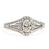 Anillo de compromiso Halo en oro de 18 k o platino con diamante ovalado de 1,00 ct con certificación GIA - modelo i4696