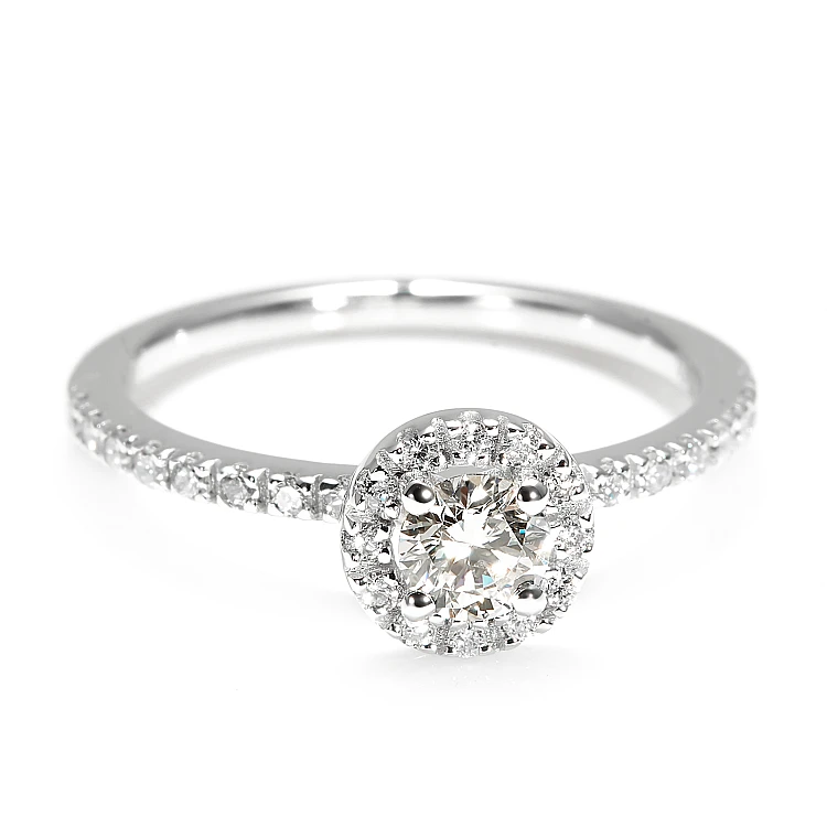 GIA certified Round Diamond Gold Engagement Ring - model i884