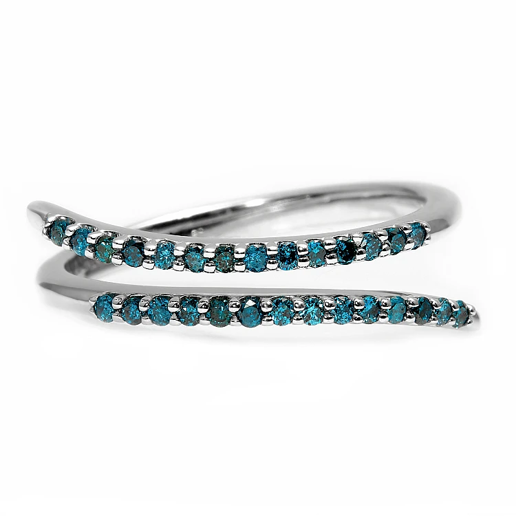 Bague cadeau en or avec diamants bleus - modèle i122750