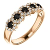 Bague cadeau en or avec diamants noirs et incolores - modèle i122830