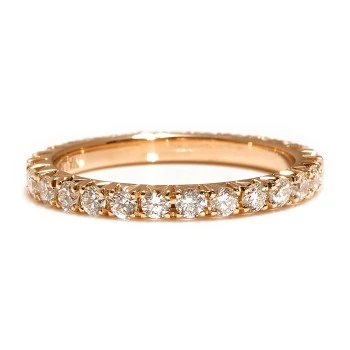 Anello eternity in oro rosa 18 carati con diamanti incolori - modello FM52