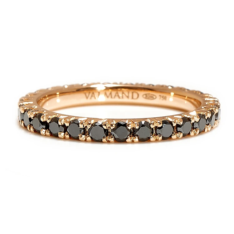 Eternity Gift Ring in Gold with Black Diamonds - model FM52