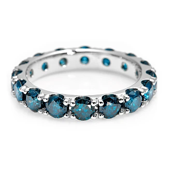Geschenkring i033v2DB in Gold oder Platin mit blauen Diamanten