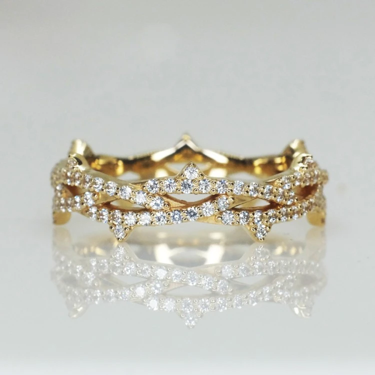 Crown Gift Ring i1483didi in Gold with Diamonds