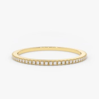Thin Fashion Ring in Gold or Platinum with Diamonds - model i2005