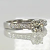 18k Gold SideStone Engagement Ring with GIA Certified Brilliant Diamond - model i056