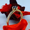 Anello di fidanzamento i057dbdi in Oro con Diamante Blu e Diamanti