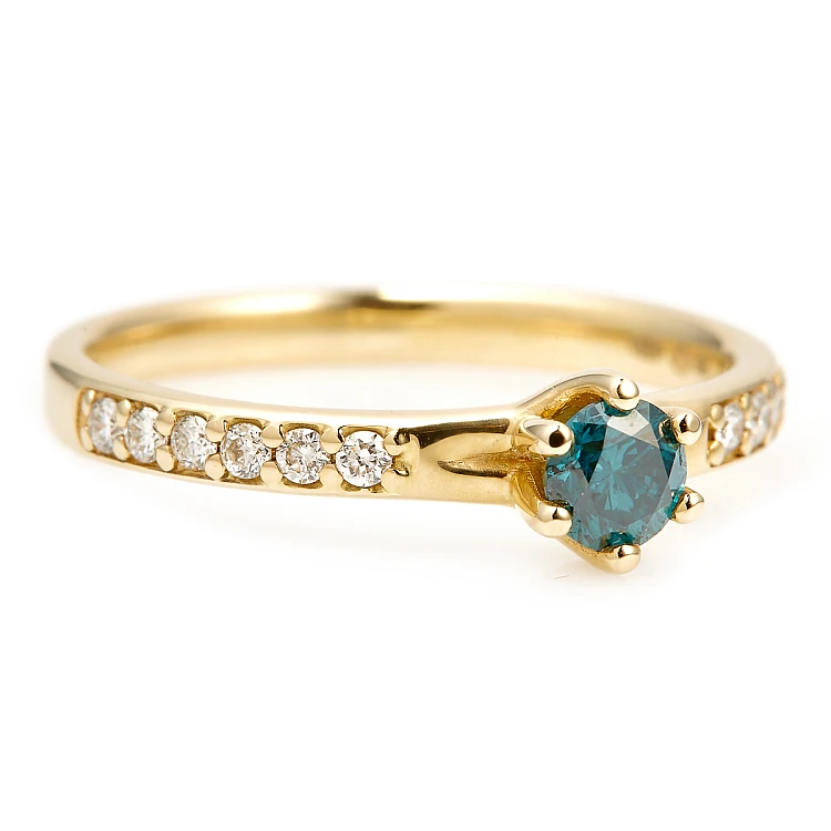 Anello di fidanzamento i057dbdi in Oro con Diamante Blu e Diamanti