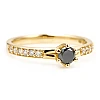 Bague de fiançailles en or avec diamant noir et diamants incolores - modèle i057