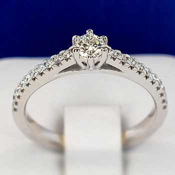 Side Stone Engagement Ring in Platinum with GIA Certified Diamond - model i059