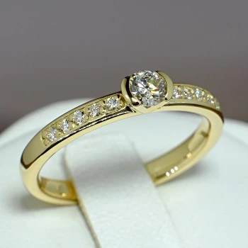 Bague de fiançailles en or avec diamants 0,10 ct - 0,25 ct - modèle i113