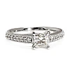 Anello di fidanzamento in oro 18k o platino con diamante principale Princess - GIA 0,30 ct o 0,40 ct - modello i1218