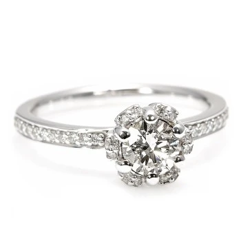 Anillo de compromiso de oro con diamante central certificado por el GIA de 0,30 o 0,40 ct y diamantes secundarios - modelo i121997