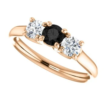 Anello di fidanzamento i122105dndi in Oro con Diamante Nero e Diamanti
