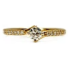 18k Gold SideStone Engagement Ring with GIA Certified Brilliant Diamond - model i122358