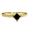 Bague de fiançailles en or avec diamant noir - modèle i122358