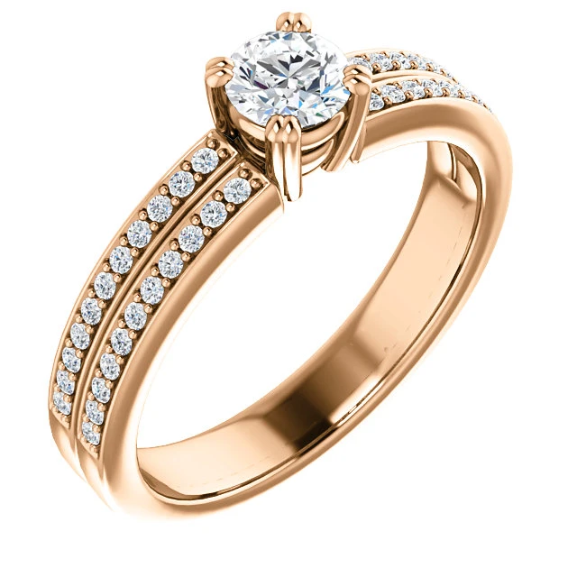 Anello di fidanzamento in oro con diamante rotondo certificato GIA - modello i122376