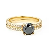 Anillo de compromiso de oro con diamante negro y diamantes - modelo i122376