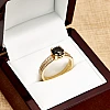 Anillo de compromiso de oro con diamante negro y diamantes - modelo i122376